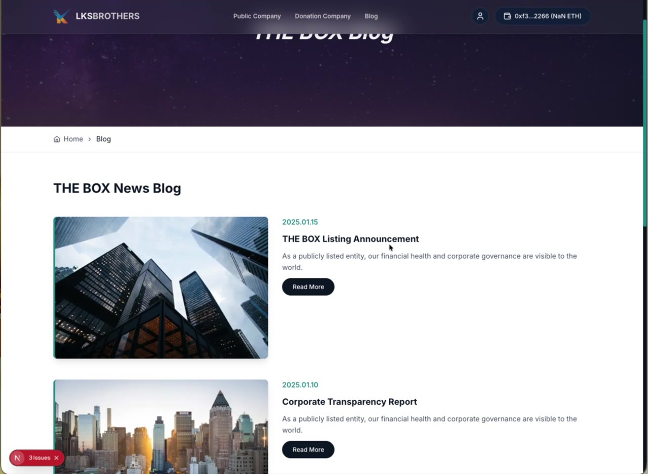 THE BOX news blog — corporate transparency reports, listing announcements
