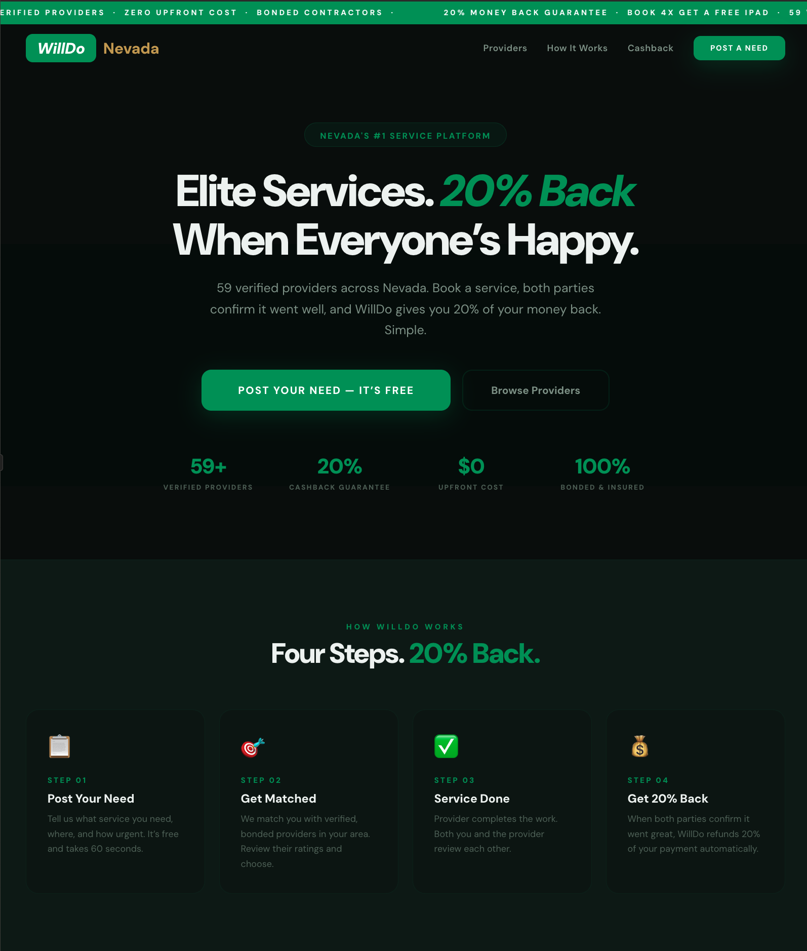 WillDo.CC marketplace dashboard